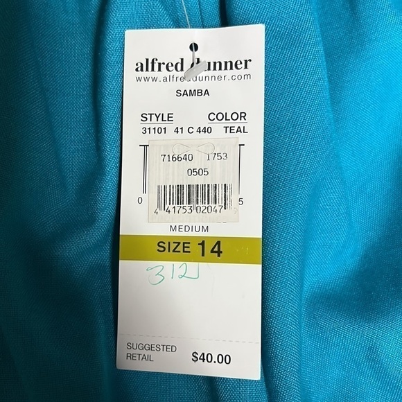 ALFRED Dunner Samba Teal Pants NWT - Picture 3 of 5